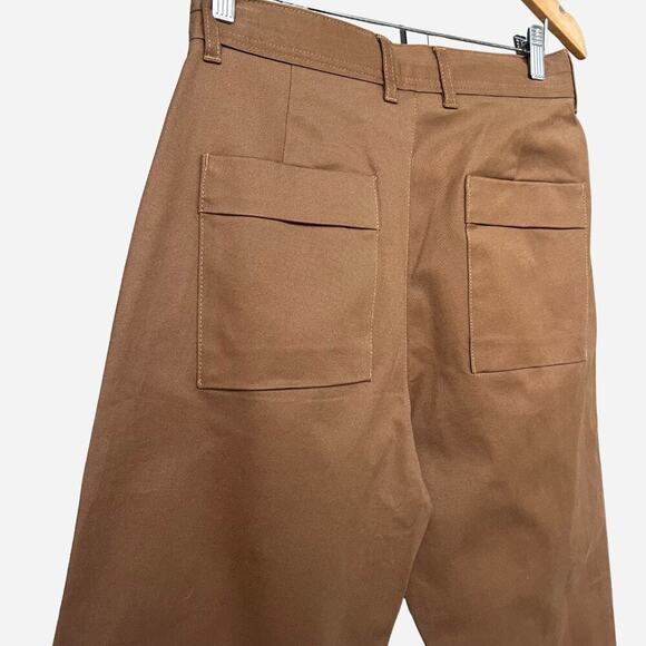 Zara Brown Paperbag Tapered pants NEW - Picture 4 of 6